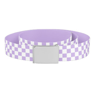 Checkered Lavender and White Belt