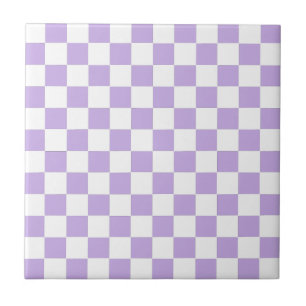 Checkered Lavender and White Ceramic Tile