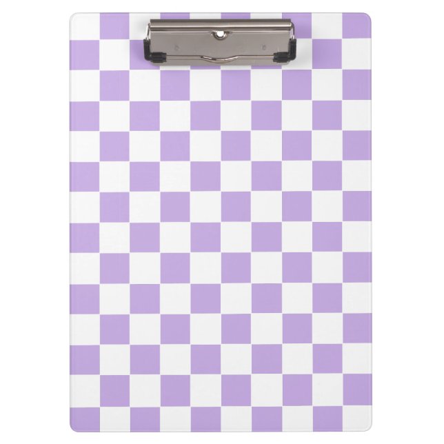 Checkered Lavender and White Clipboard (Front)