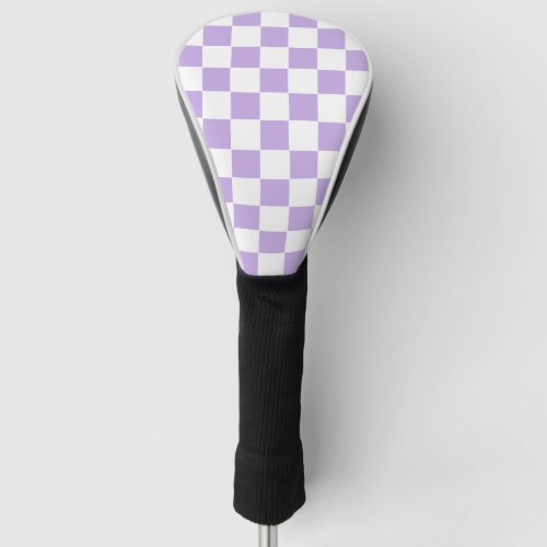 Checkered Lavender and White Golf Head Cover