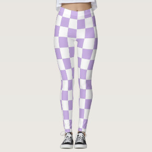 Checkered Lavender and White Leggings