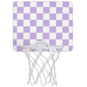 Checkered Lavender and White Mini Basketball Hoop