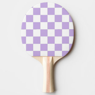Checkered Lavender and White Ping Pong Paddle