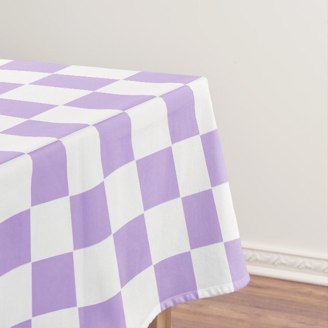 Checkered Lavender and White Tablecloth (In Situ)