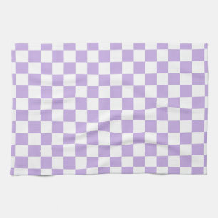 Checkered Lavender and White Towel