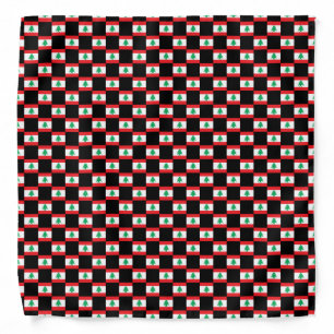 Checkered Lebanon Flag Pattern  Bandana
