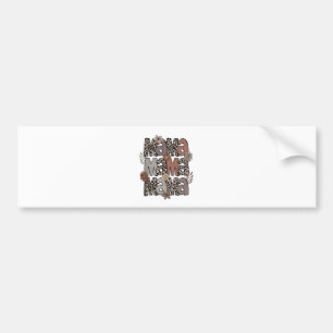Checkered Leopard Race Funny Mom Race Mommy Bumper Sticker