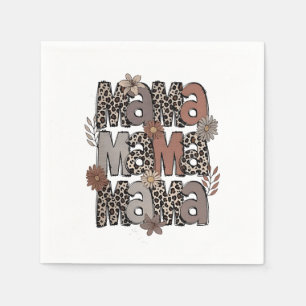 Checkered Leopard Race Funny Mom Race Mommy Napkins