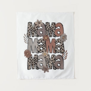 Checkered Leopard Race Funny Mom Race Mommy Tapestry