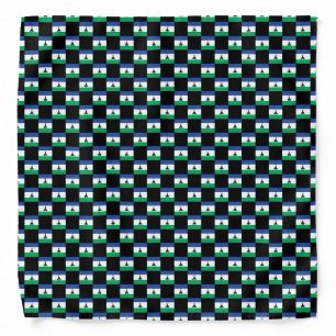 Checkered Lesotho Flag Pattern  Bandana