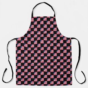 Checkered Liberia Flag Pattern  Apron