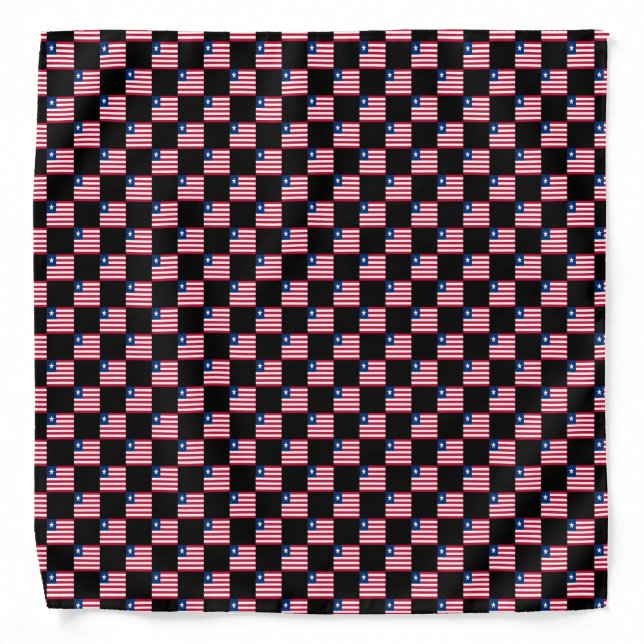 Checkered Liberia Flag Pattern  Bandana (Front)