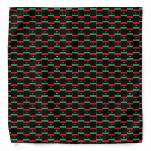 Checkered Libya Flag Pattern  Bandana