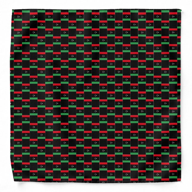 Checkered Libya Flag Pattern  Bandana (Front)