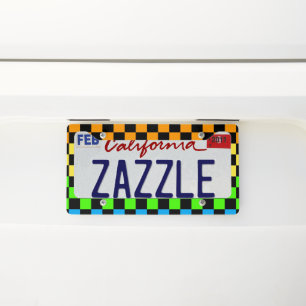 Checkered License Plate Frame