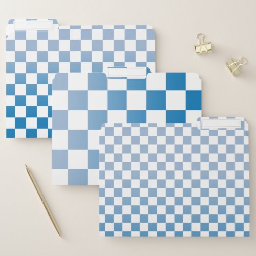 Checkered Light to Dark Blue Gradient Pattern File Folder