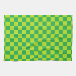 Checkered Lime Green and Green Kitchen Towel