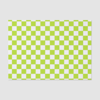 Checkered Lime Green and White Tissue Paper