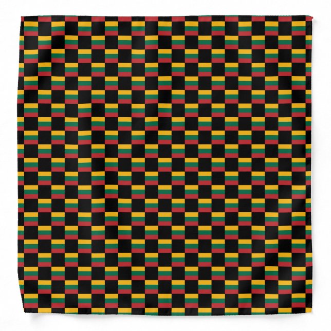 Checkered Lithuania Flag Pattern  Bandana (Front)