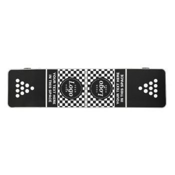 Checkered Logo Black Beer Pong Table by monoshoppe at Zazzle