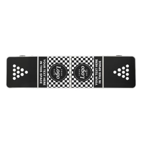 Checkered Logo Black Beer Pong Table