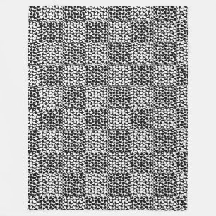 Checkered Love in Black and White Fleece Blanket