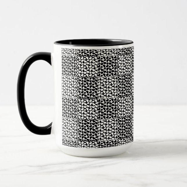 Checkered Love in Black and White  Mug (Left)