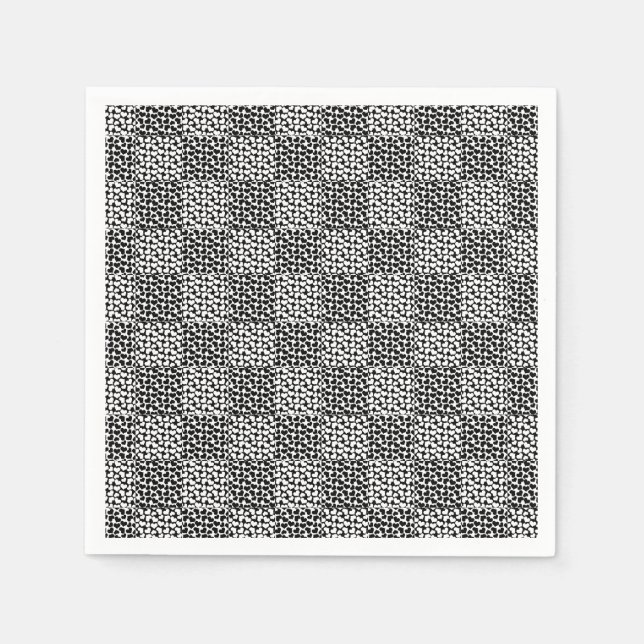 Checkered Love in Black and White  Napkins (Front)