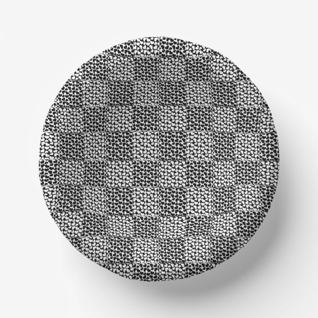 Checkered Love in Black and White  Paper Bowls (Front)
