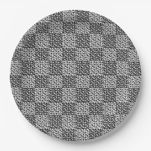 Checkered Love in Black and White Paper Plates