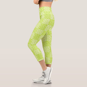 Checkered Love in Lime Green and White Capri Leggings