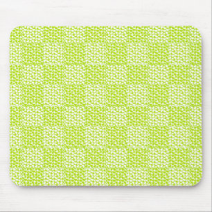 Checkered Love in Lime Green and White Mouse Pad