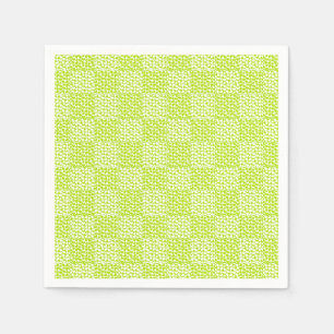 Checkered Love in Lime Green and White Napkins