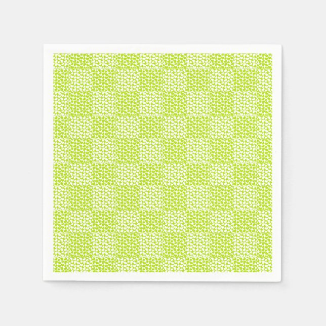 Checkered Love in Lime Green and White  Napkins (Front)