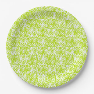 Checkered Love in Lime Green and White Paper Plates