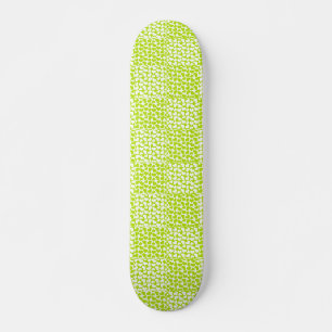 Checkered Love in Lime Green and White Skateboard