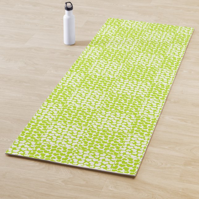 Checkered Love in Lime Green and White  Yoga Mat (In Situ)
