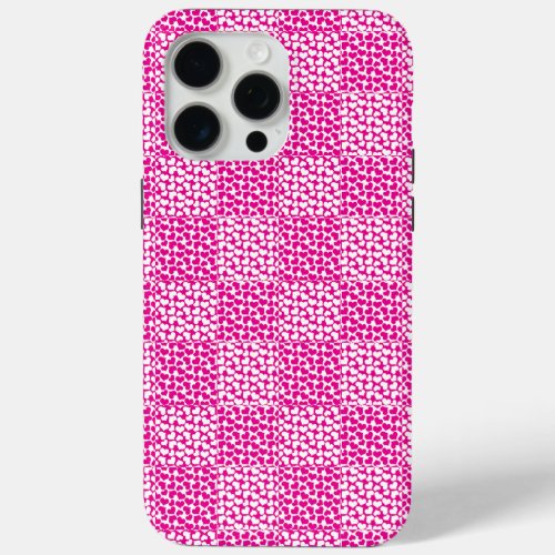 Checkered Love in Magenta and White iPhone 15 Pro Max Case