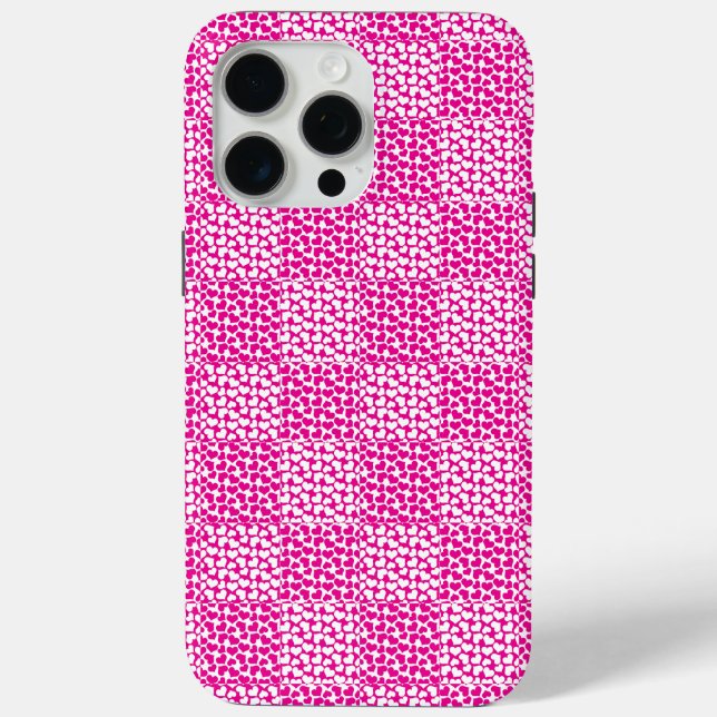 Checkered Love in Magenta and White Case-Mate iPhone Case (Back)