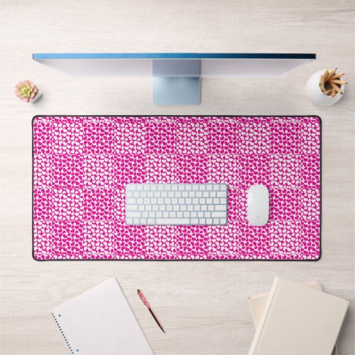 Checkered Love in Magenta and White Desk Mat