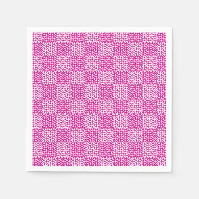 Checkered Love in Magenta and White Napkins (Front)