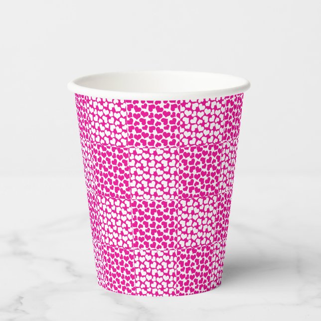 Checkered Love in Magenta and White Paper Cups (Front)
