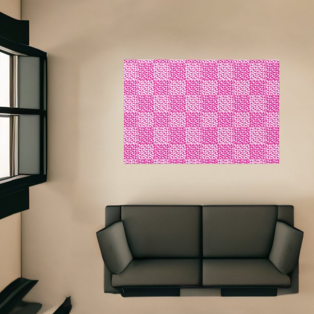 Checkered Love in Magenta and White Rug (Insitu (Indoor 1))