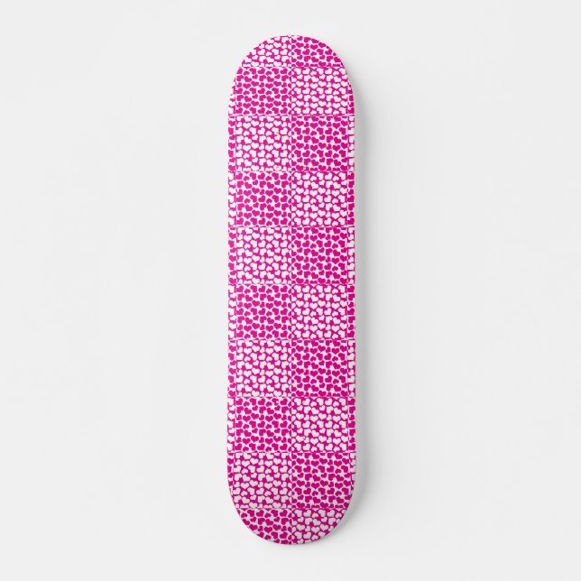 Checkered Love in Magenta and White Skateboard (Front)