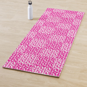 Checkered Love in Magenta and White Yoga Mat