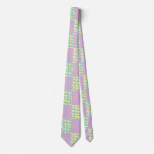 Checkered Love-Pastel Pink, Yellow, Purple & Green Neck Tie