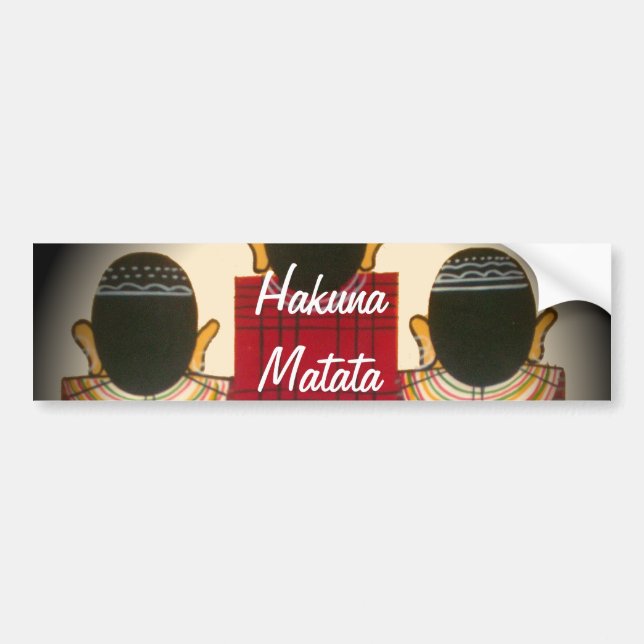 Checkered Maasai Family Portrait Bumper Sticker (Front)
