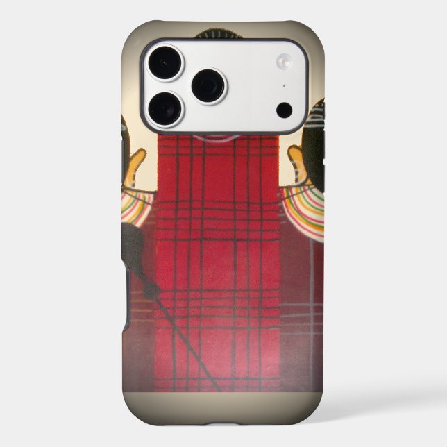 Checkered Maasai Family Portrait Case-Mate iPhone Case (Back)