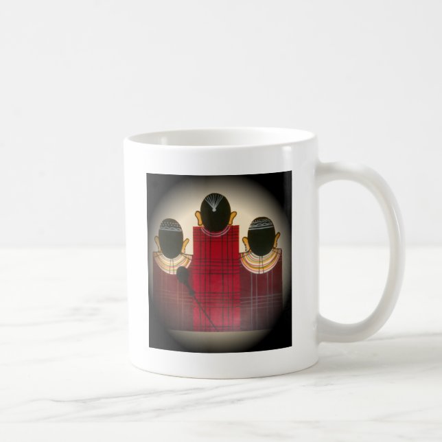 Checkered Maasai Family Portrait Coffee Mug (Right)