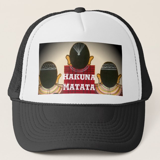 Checkered Maasai Family Portrait Customize Product Trucker Hat (Front)